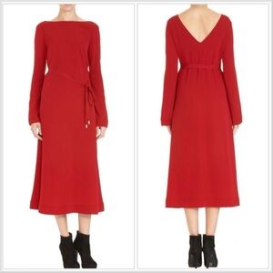 NWT Diane Von Furstenberg Jacqueline Silk Midi dress in Pomegranate sz 4